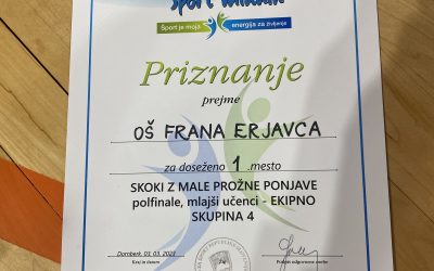 1. MESTO NA GIMNASTIČNEM TEKMOVANJU